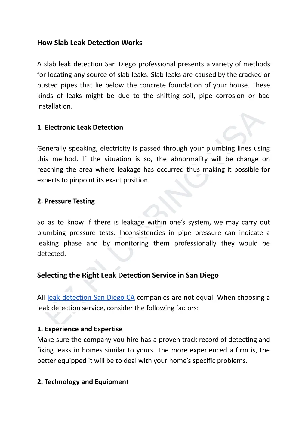 how slab leak detection works