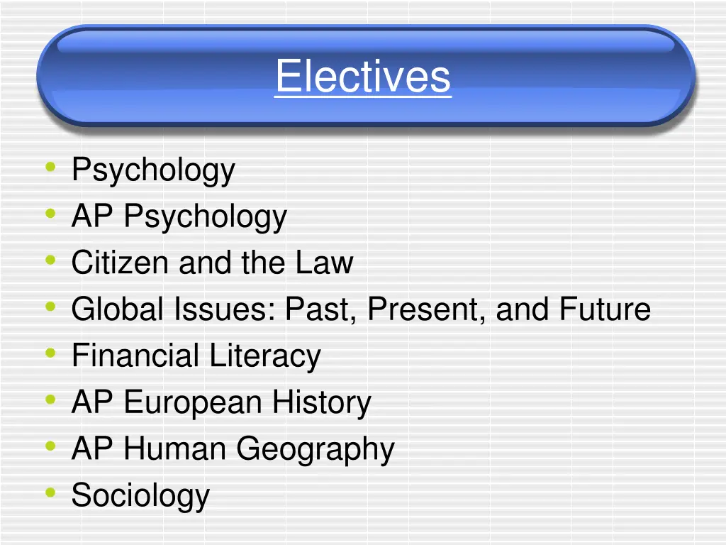 electives 3