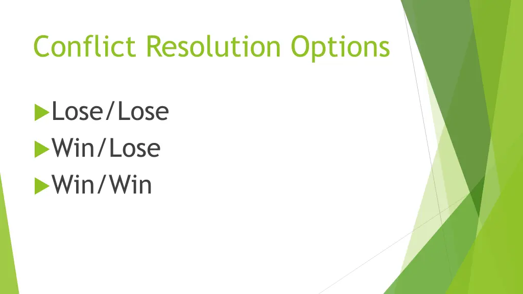 conflict resolution options