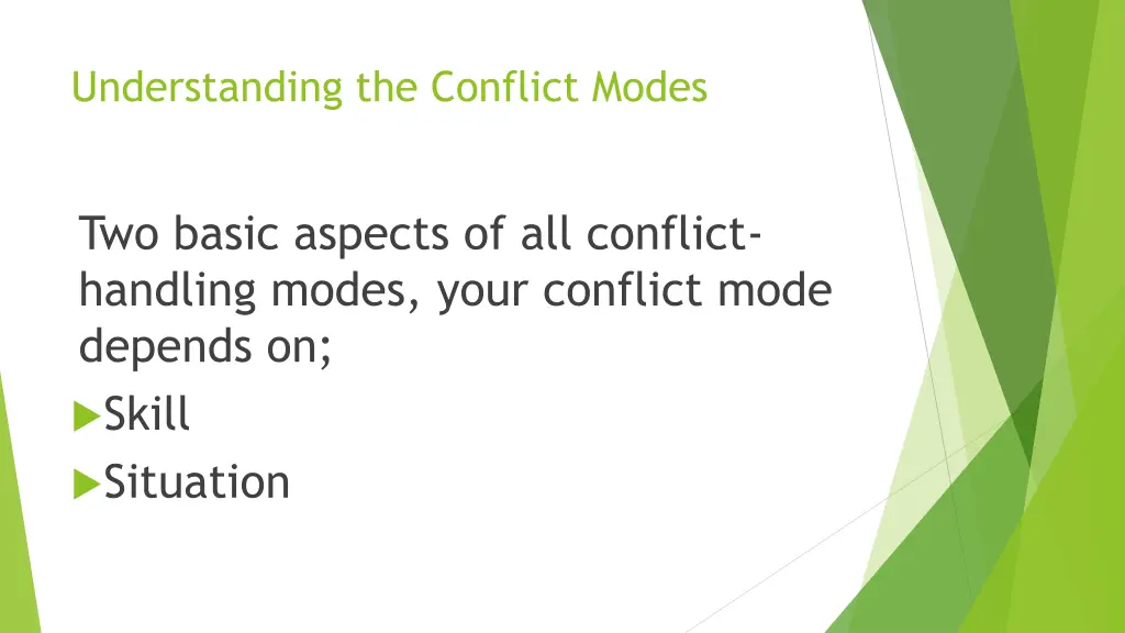 understanding the conflict modes