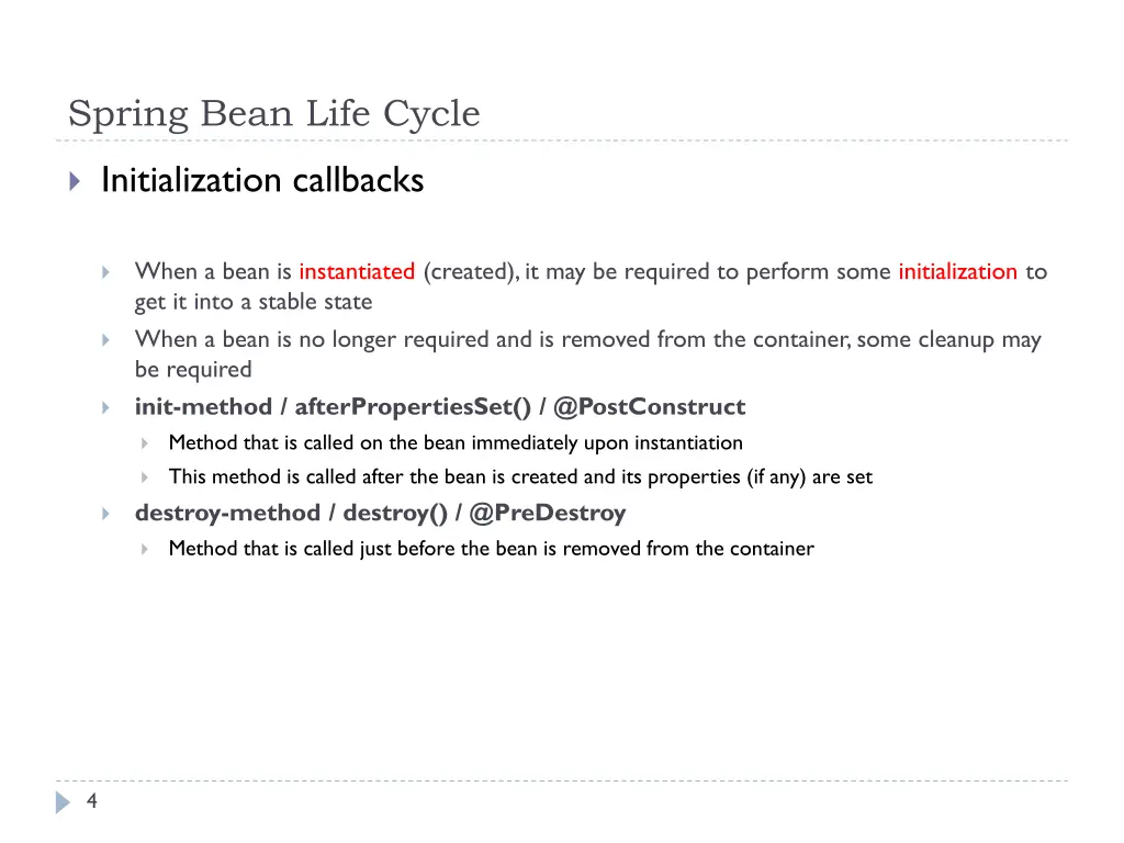 spring bean life cycle