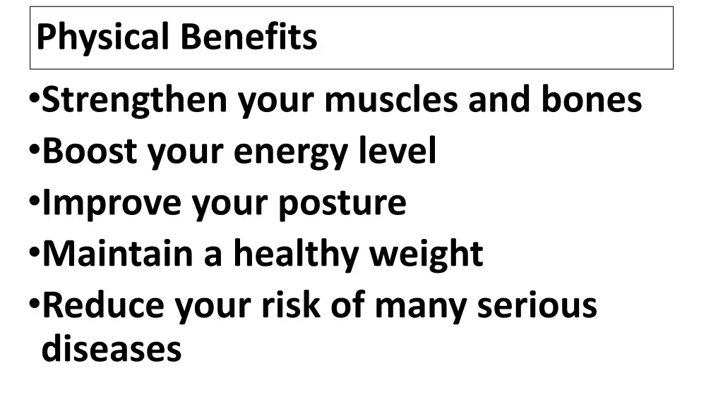 physical benefits strengthen your muscles