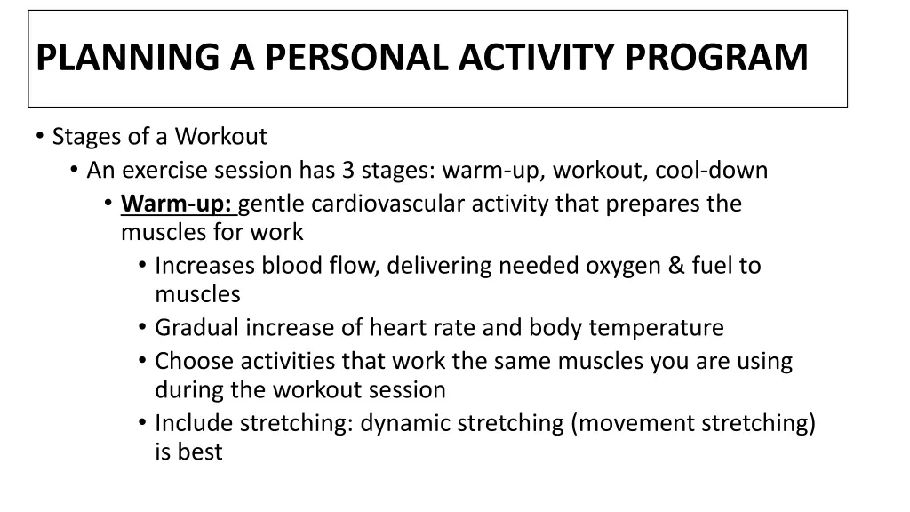 planning a personal activity program 4