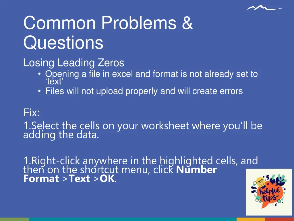 common problems questions losing leading zeros