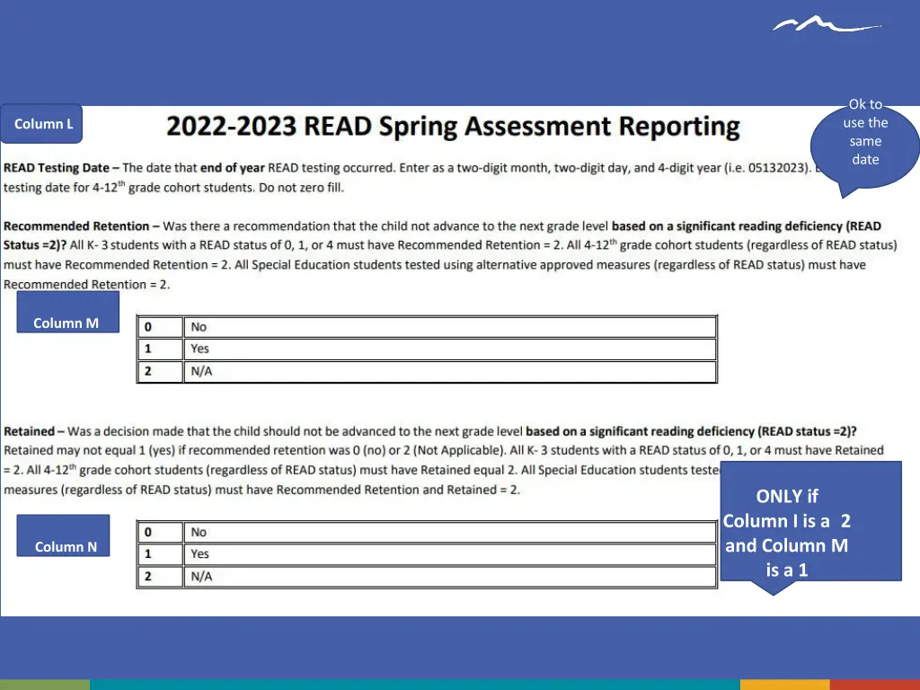 cont assessment reporting