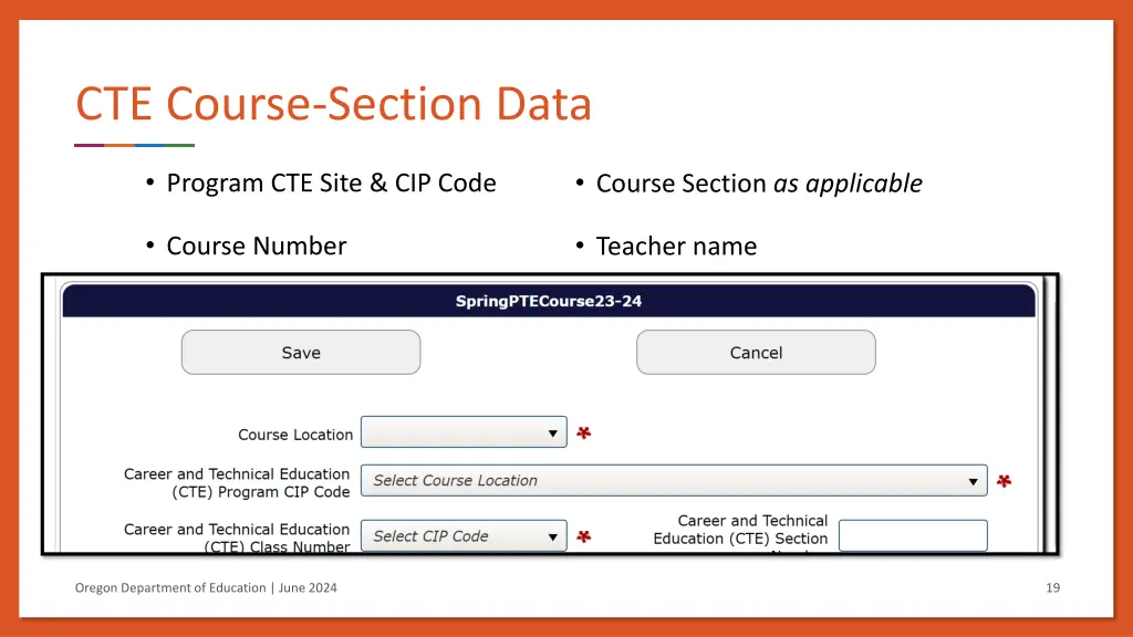 cte course section data