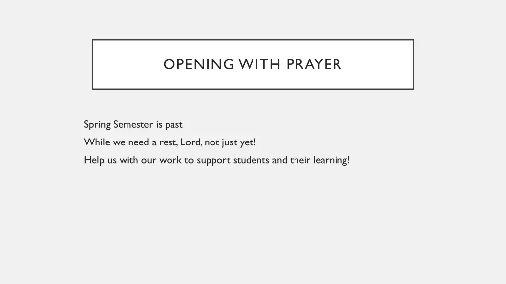 opening with prayer