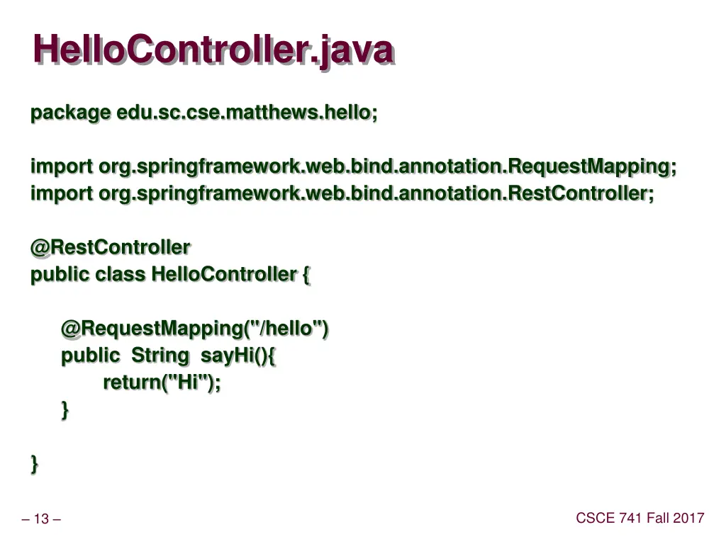 hellocontroller java