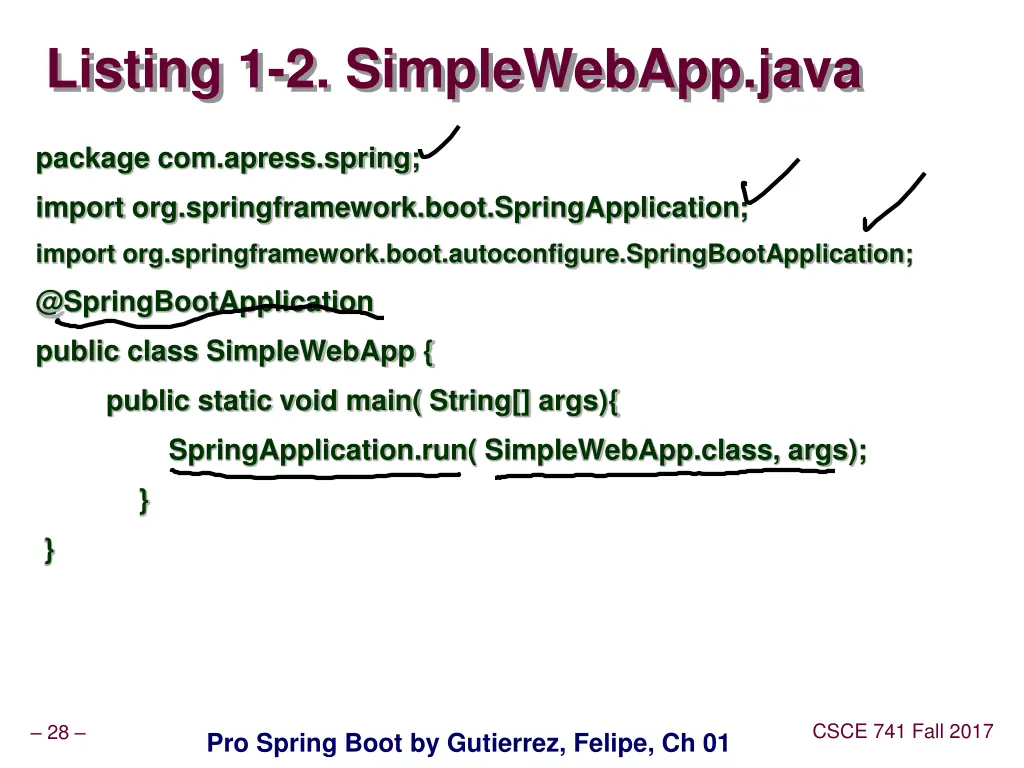 listing 1 2 simplewebapp java