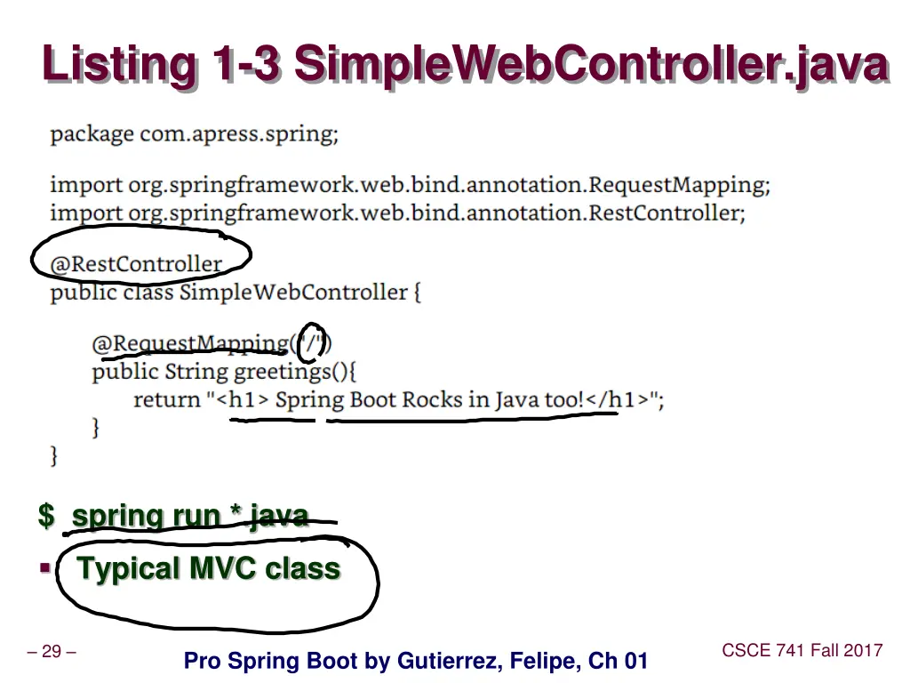 listing 1 3 simplewebcontroller java