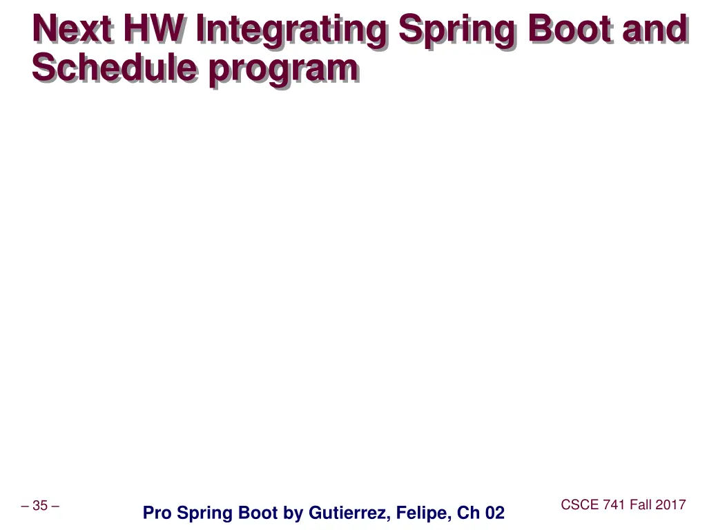 next hw integrating spring boot and schedule