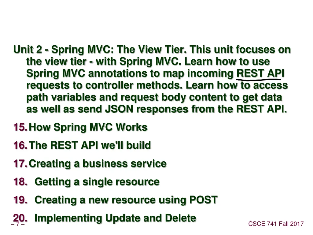 unit 2 spring mvc the view tier this unit focuses