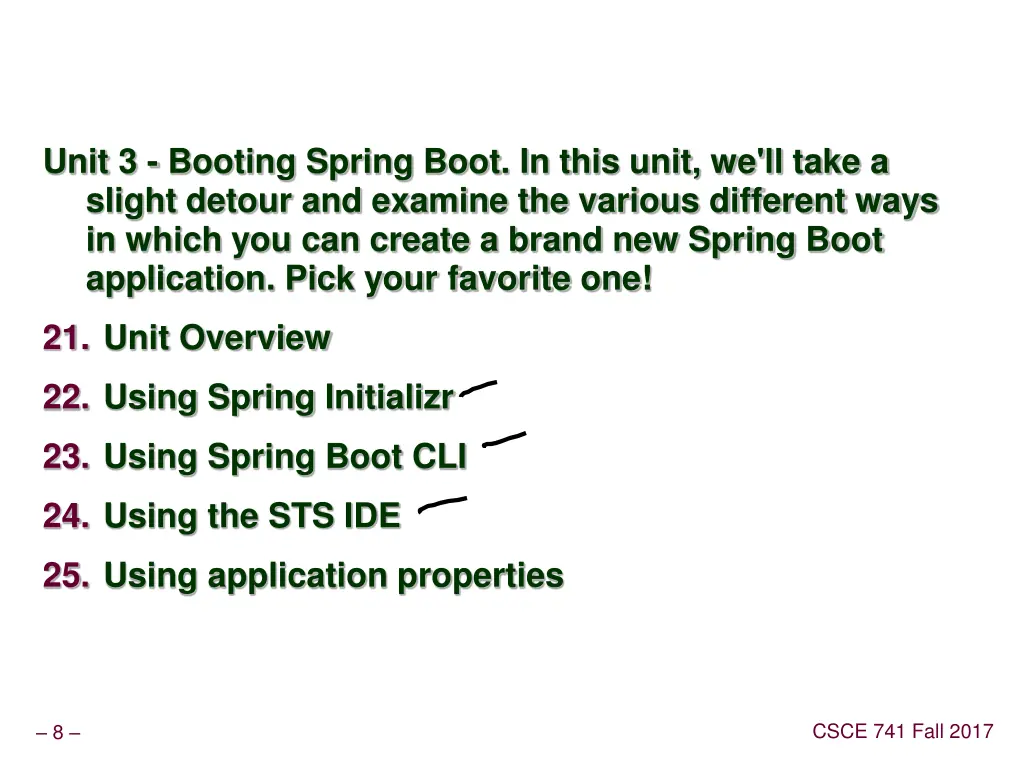 unit 3 booting spring boot in this unit