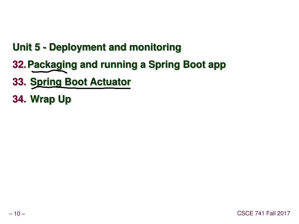 unit 5 deployment and monitoring