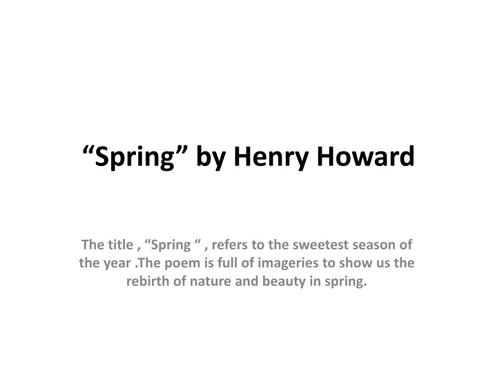 spring by henry howard