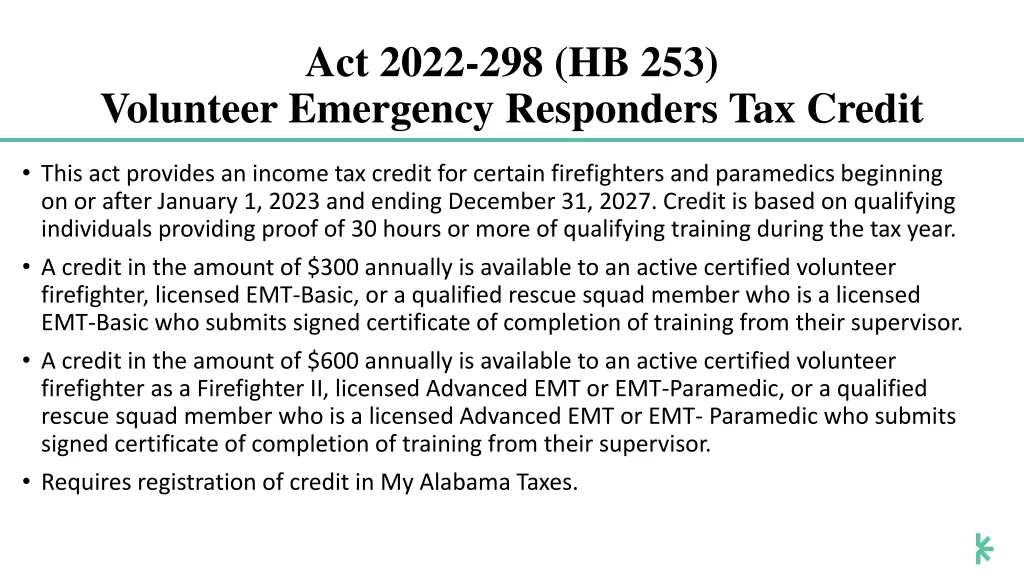 act 2022 298 hb 253 volunteer emergency