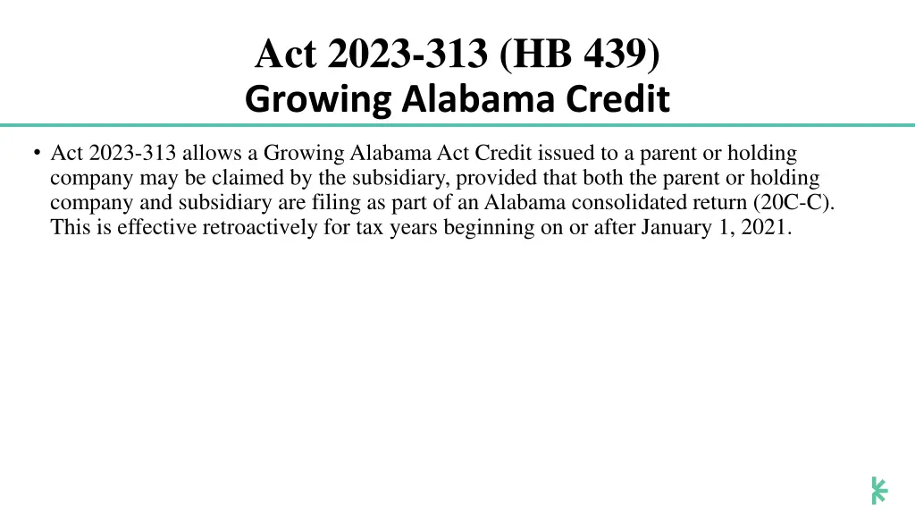 act 2023 313 hb 439 growing alabama credit