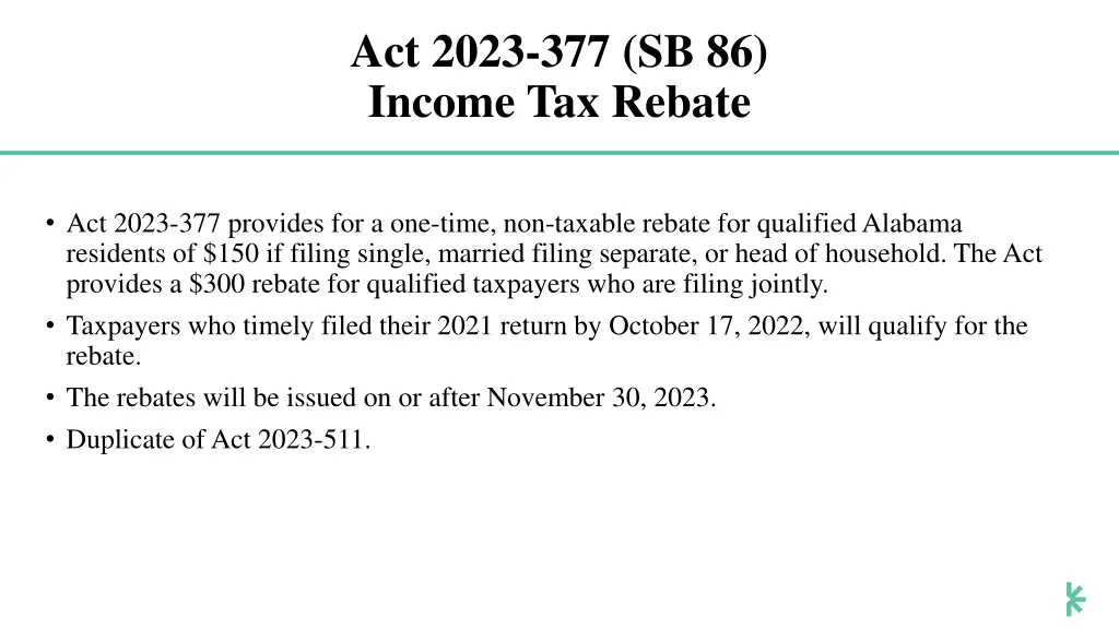 act 2023 377 sb 86 income tax rebate