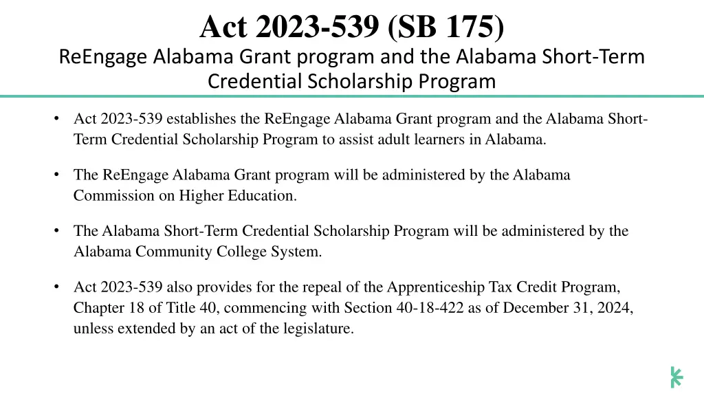 act 2023 539 sb 175 reengage alabama grant