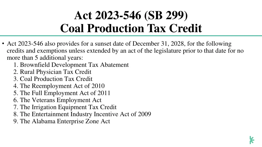 act 2023 546 sb 299 coal production tax credit 1