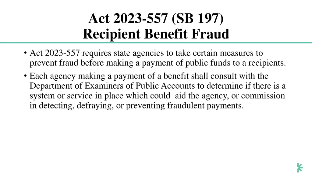 act 2023 557 sb 197 recipient benefit fraud