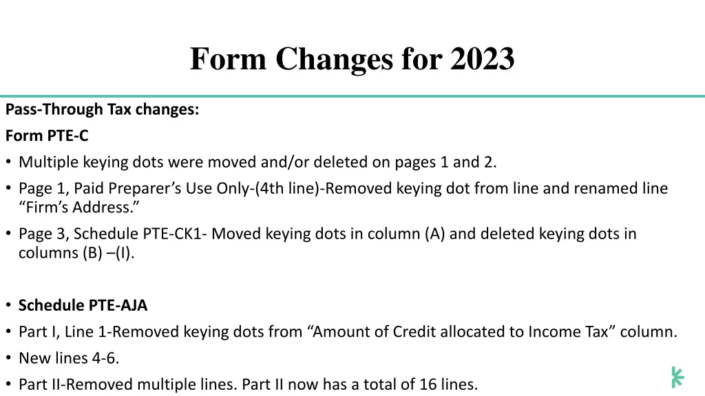 form changes for 2023 10