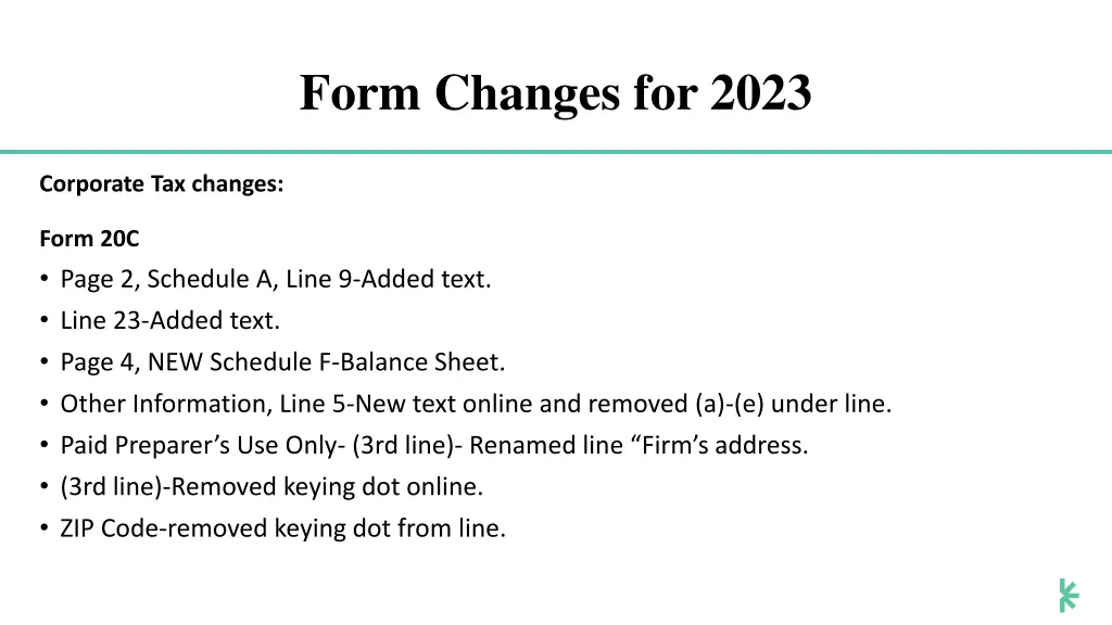 form changes for 2023 2