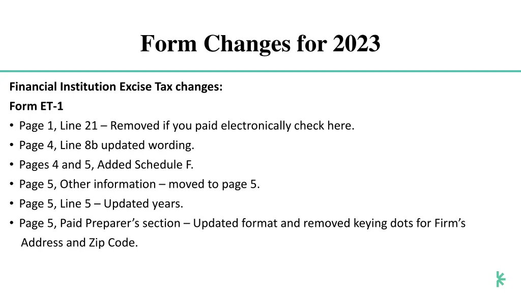 form changes for 2023 7