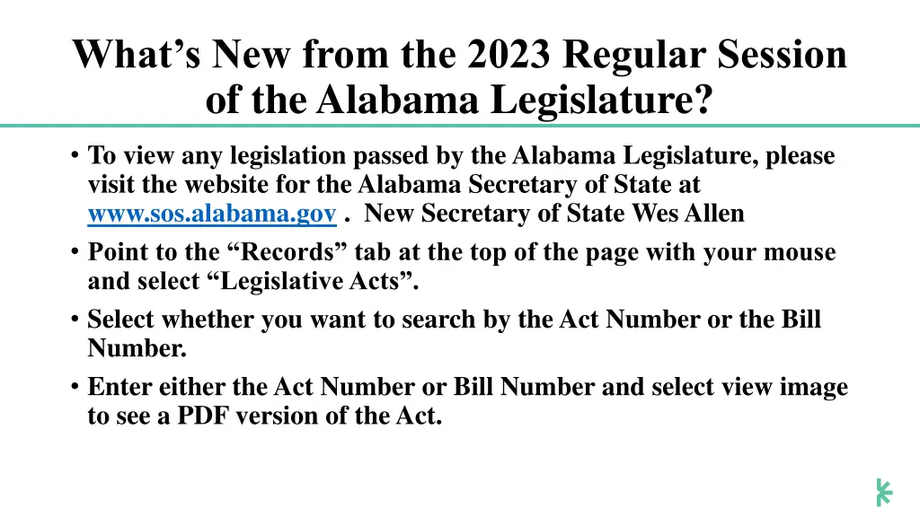 what s new from the 2023 regular session 1