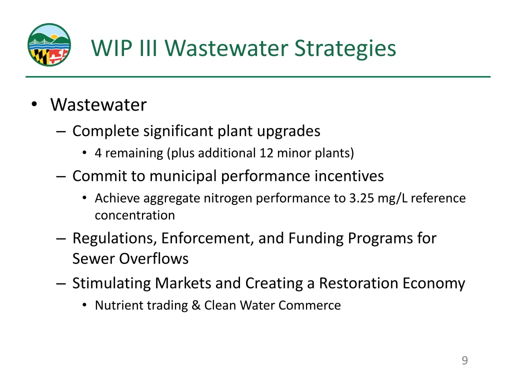 wip iii wastewater strategies