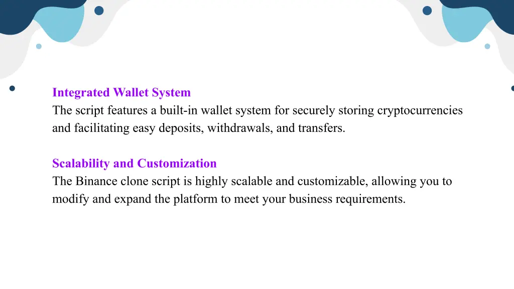 integrated wallet system the script features