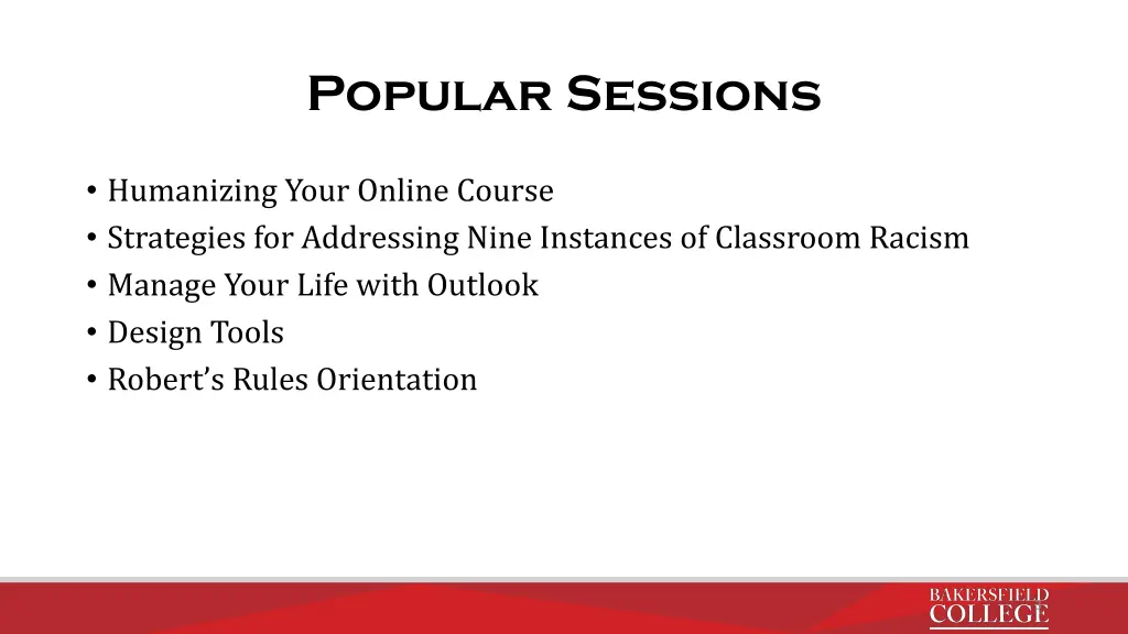 popular sessions