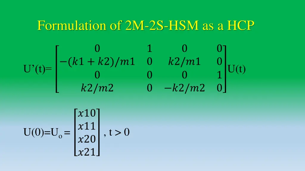 formulation of 2m 2s hsm as a hcp 2