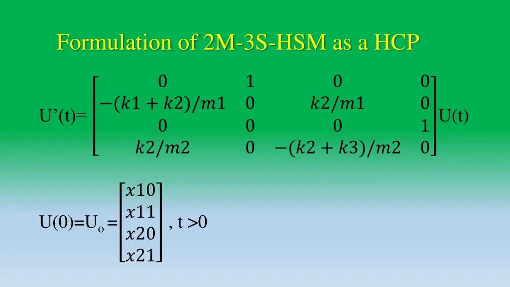 formulation of 2m 3s hsm as a hcp 1