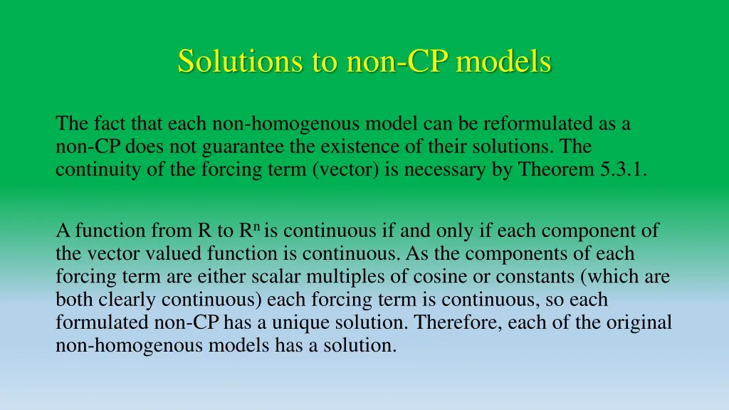 solutions to non cp models