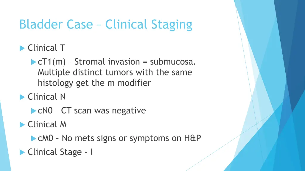 bladder case clinical staging