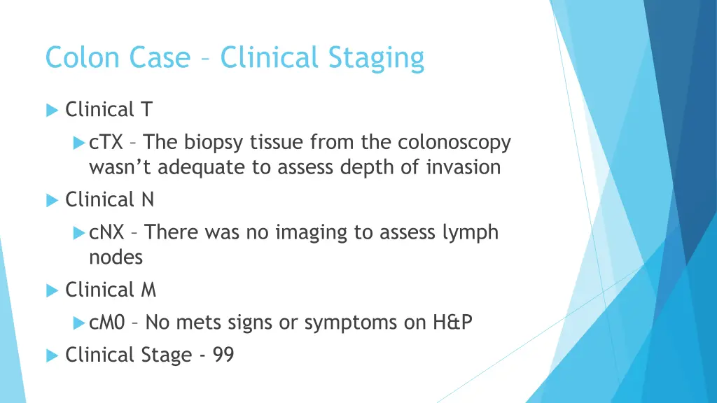 colon case clinical staging