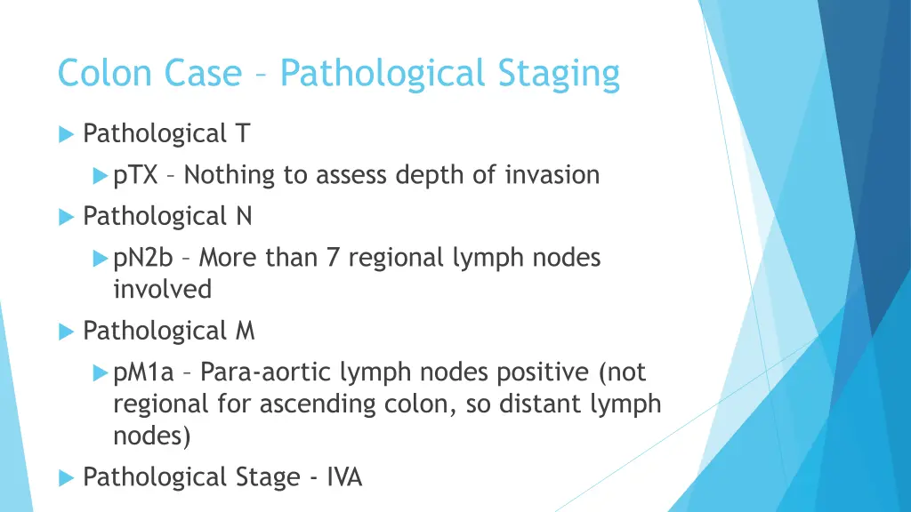 colon case pathological staging