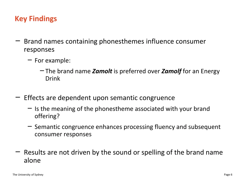 key findings