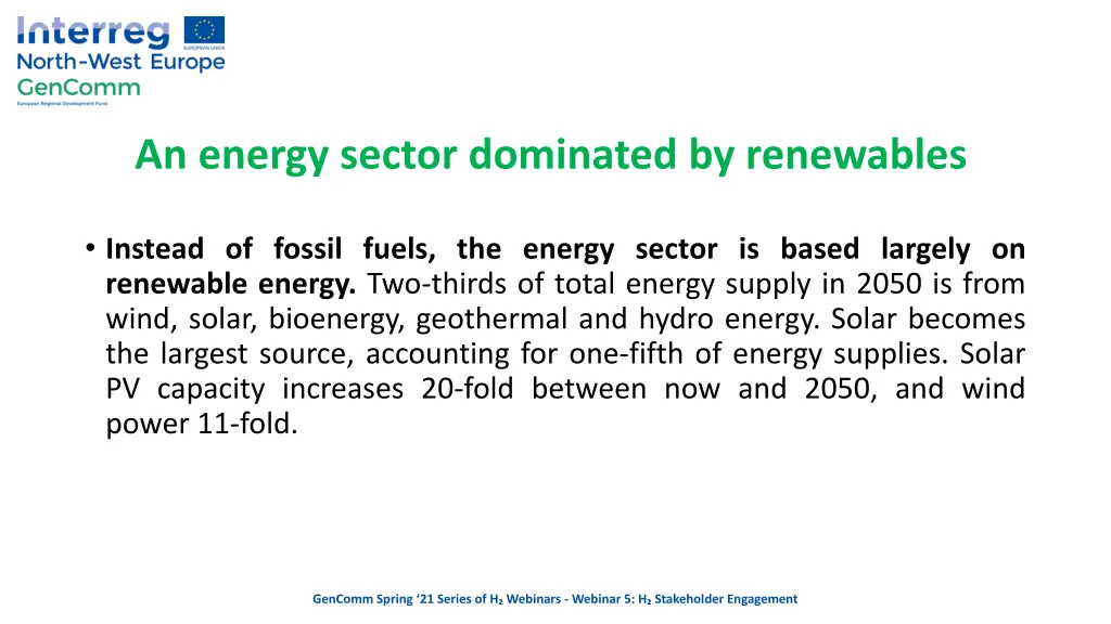 an energy sector dominated by renewables