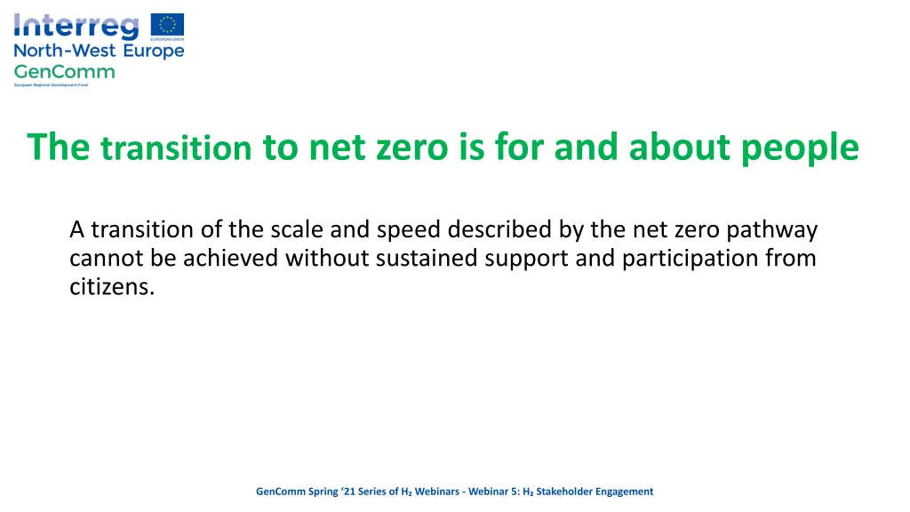 the transition to net zero is for and about people