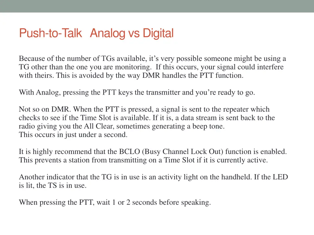 push to talk analog vs digital