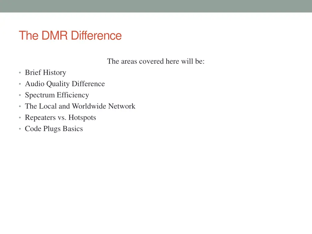 the dmr difference