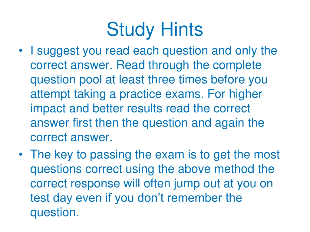 study hints