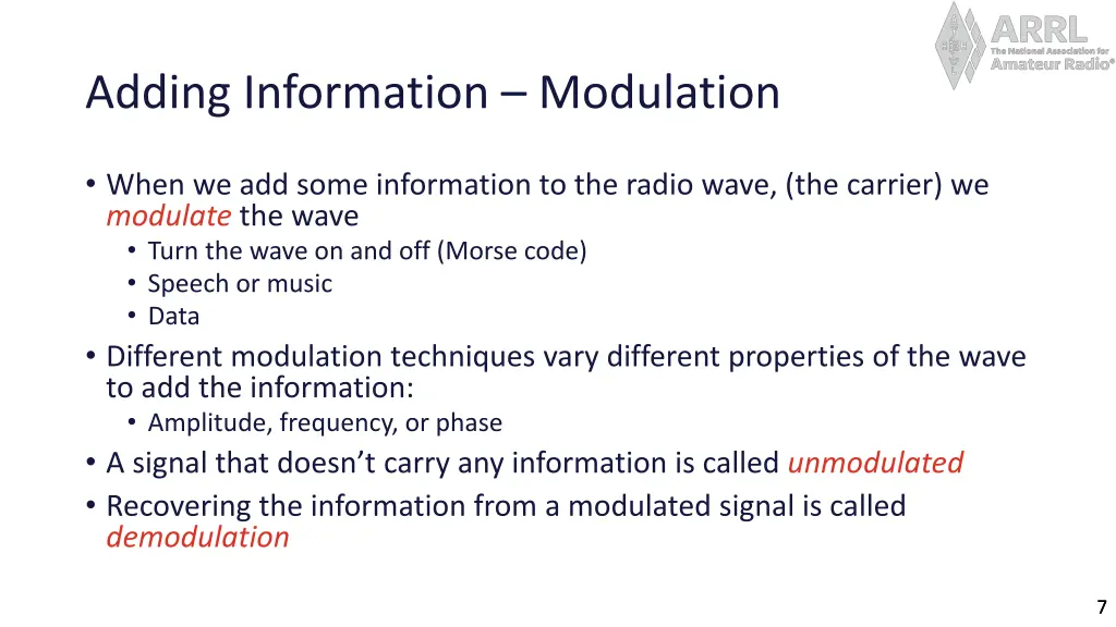 adding information modulation