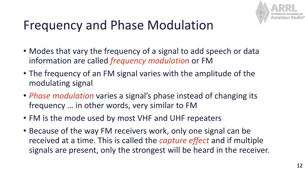 frequency and phase modulation