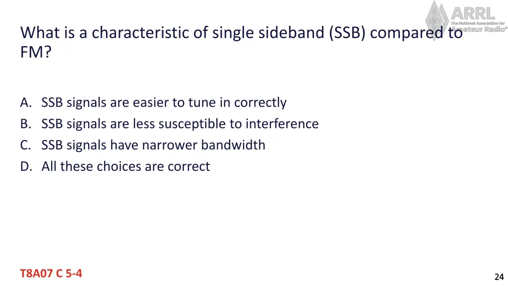 what is a characteristic of single sideband