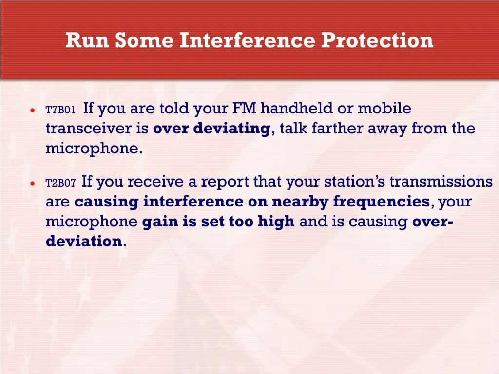 run some interference protection 1