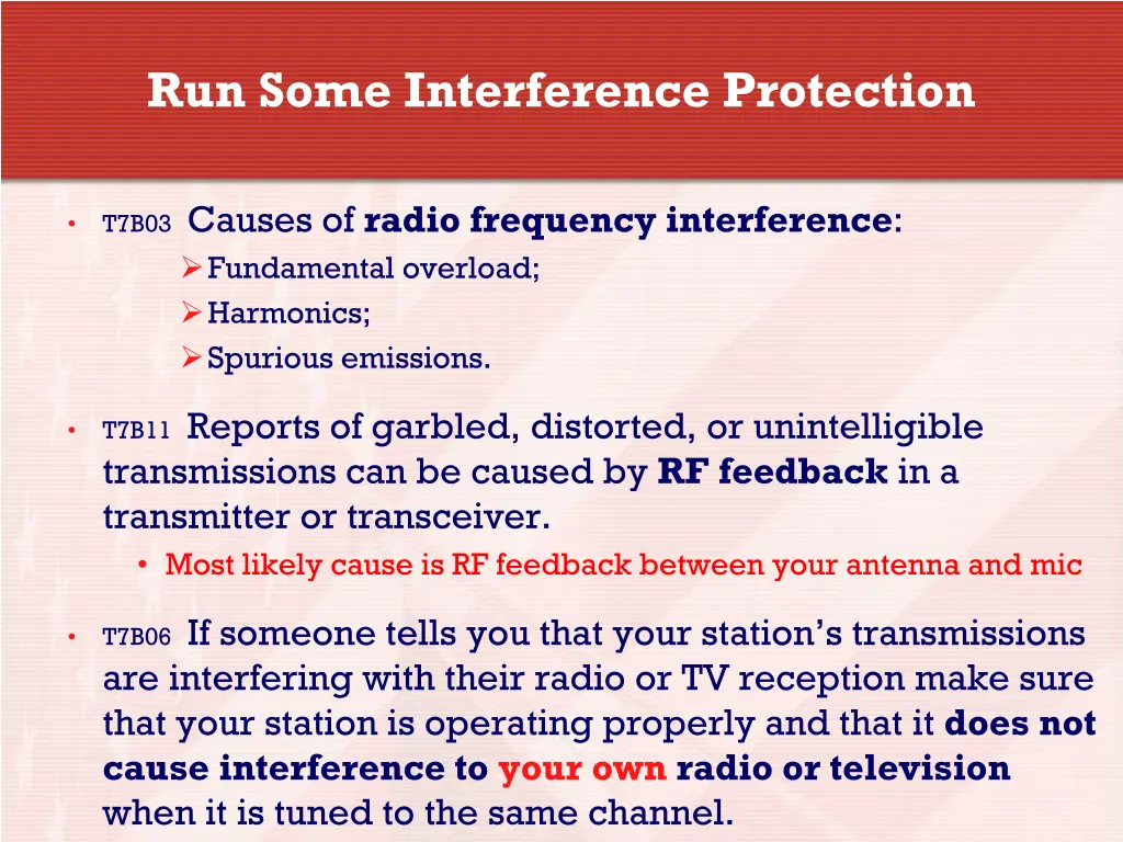 run some interference protection 6