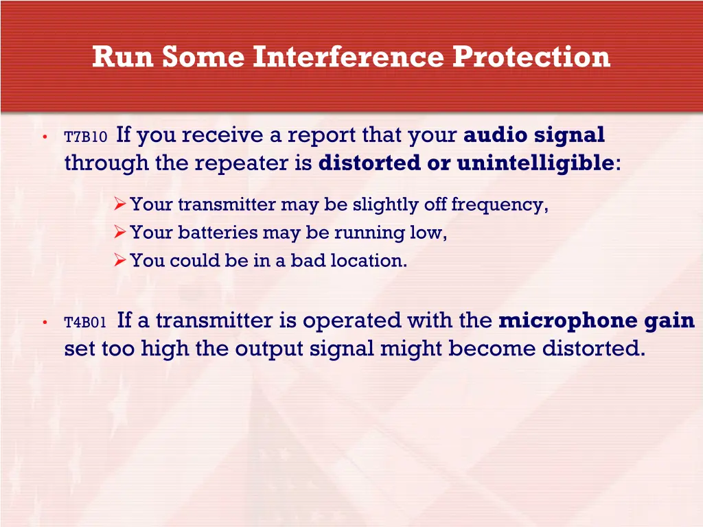 run some interference protection